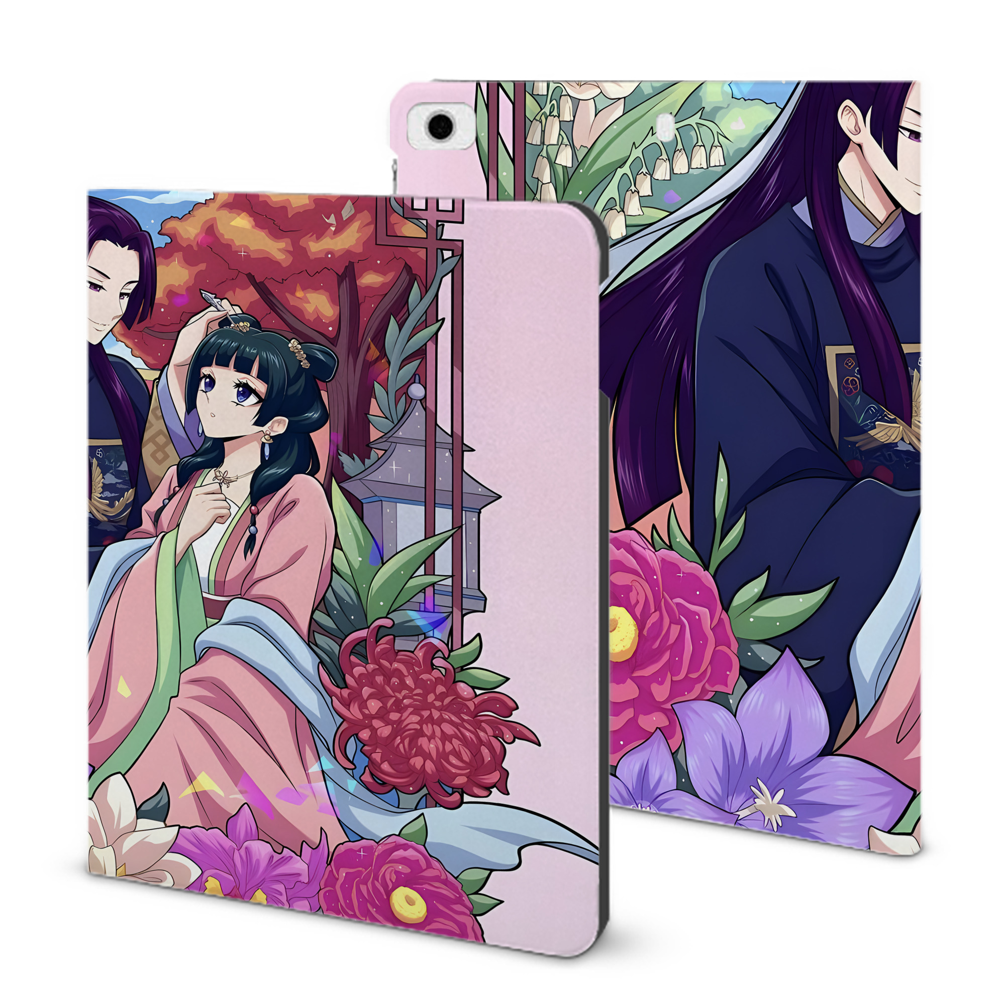 （画像用） 薬屋のひとりごと The Apothecary Diaries IPad ケース ブック型 PUレザー TPU 耐衝撃 軽量 薄型 ペン収納なし 全面保護 IPad 各モデル対応